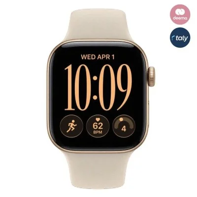 Apple Watch Series 12 GPS 46mm, Light Gold Aluminium Case with Sand Sport Band - M/L